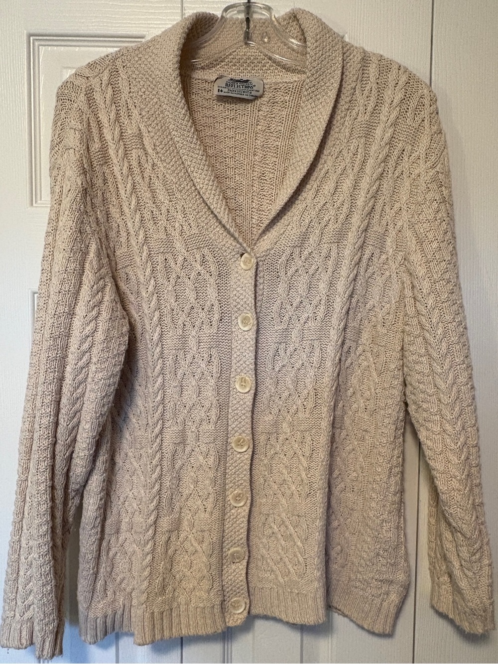 Vintage 90s Northern Reflections Parkhurst Cable Knit Cardigan Sweater Small S